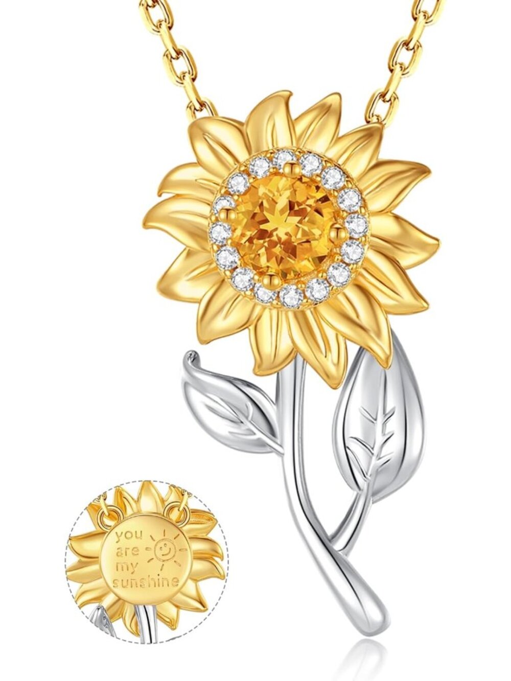 Sterling Silver Flower Necklace, Spinning Pendant Fidget Jewelry for Women